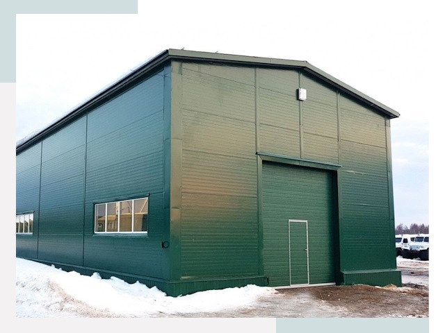 Двускатные ангары в Чернушке