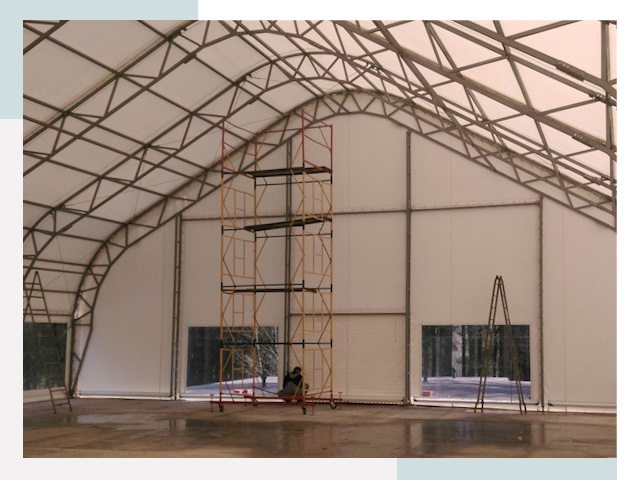 Шатровые ангары в Чернушке